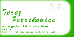 terez petrikovics business card