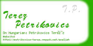 terez petrikovics business card